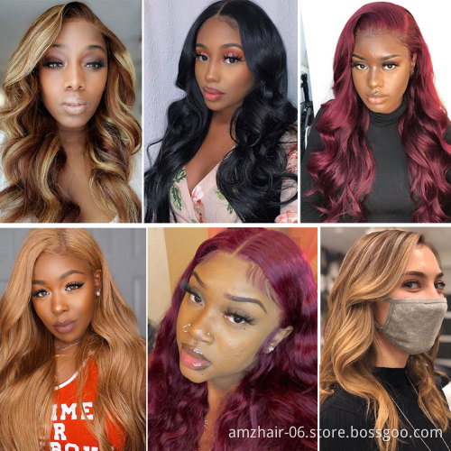 Yeswigs Raw Brazilian 100% Virgin Human Hair Hd Full Lace Wig Cheap Highlight Colored Lace Front Wig Human Hair For Black Women